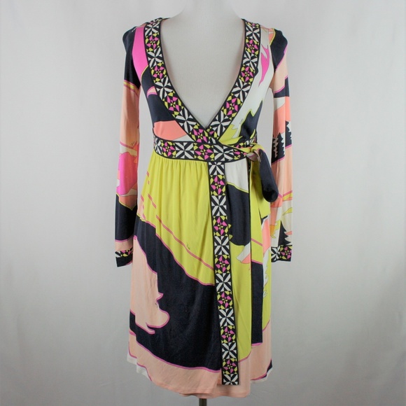 Emilio Pucci Dresses & Skirts - Emilio Pucci Printed Long Sleeve Wrap Dress